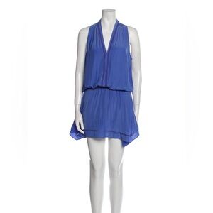 Ramy Brook V-Neck Mini Shift Dress Blue XS